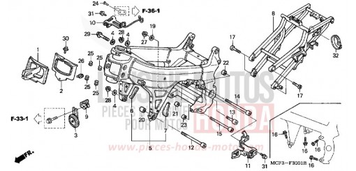 CARROSSERIE DE CHASSIS (VTR1000SP2/3/4/5/6) VTR1000SP5 de 2005